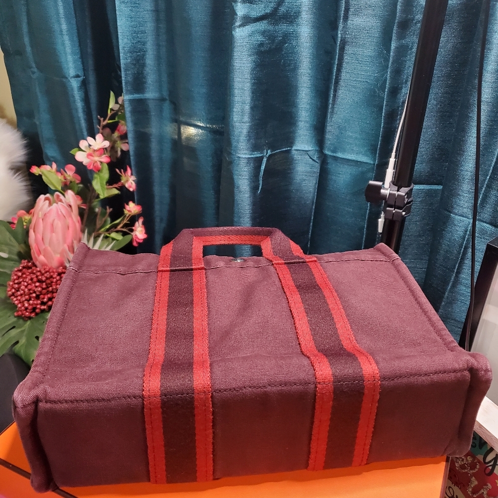 Hermès Fourre Tout PM,Tote Bag Purple Canvas - Picture 4 of 11